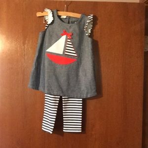 NWT toddler girls sailboat outfit 4T